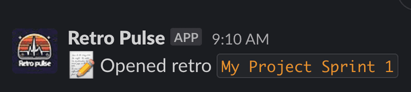 slack app retro open success