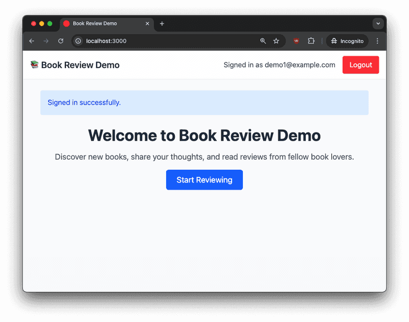 cucumber book review demo app signed in