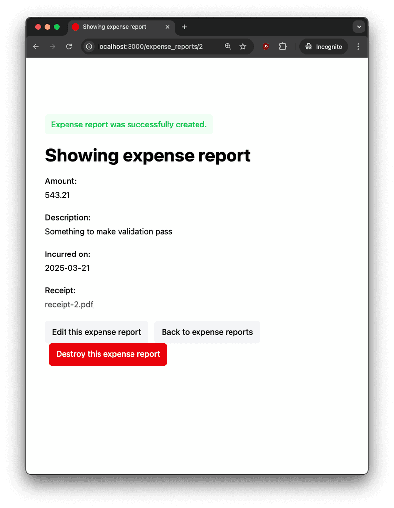 active storage expense report saved with attachment after fix validation error