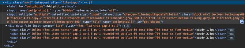 DevTools showing generated span elements