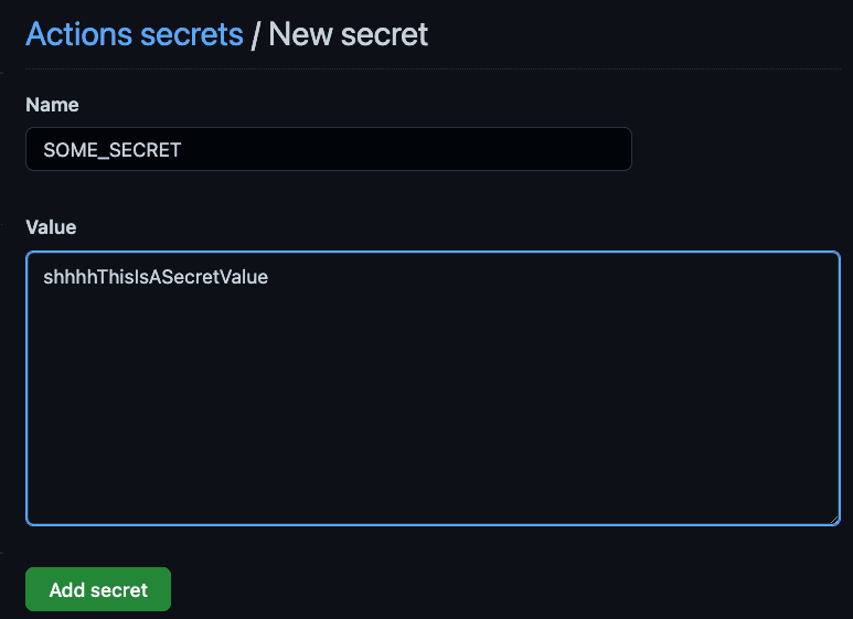 Github Add Secret