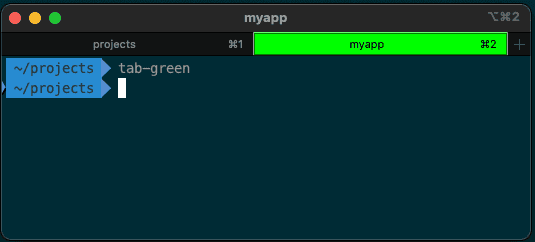 iterm tab green