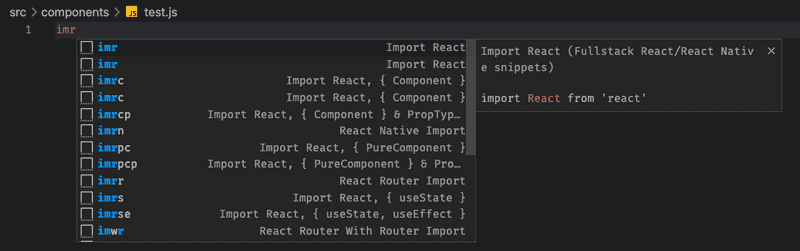 react snippets