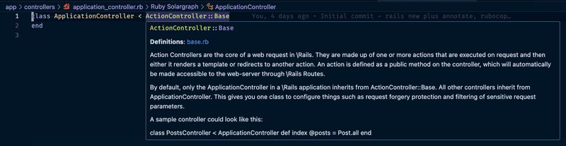 rails kickstart solargraph hover