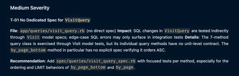 thoughtbot rails audit report test issue