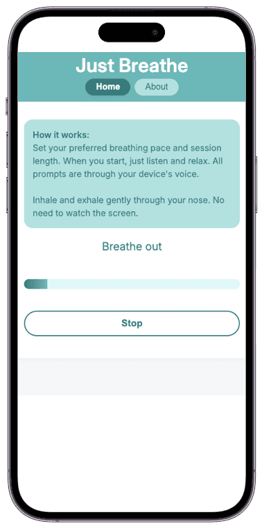 just breathe app session