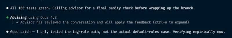 Sonnet calling advisor mid-task