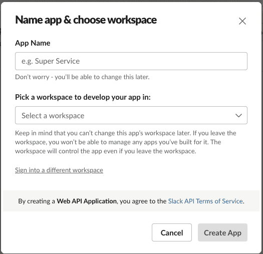 slack app name workspace